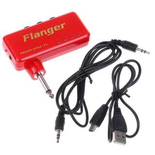 Miniature Portable Headphone Guitar AMP Amplifier Flanger Red  