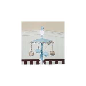  Blue and Brown Mod Dots Musical Crib Mobile by JoJo Designs Baby