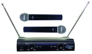 Pyle Pro Audio PDWM2500 2 Microphone VHF Wireless Mic System  