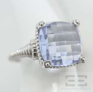   Ripka Sterling Silver & Cushion Cut Blue Quartz Ring Size 7.25  