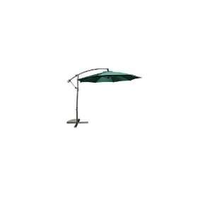    10 Foot Dark Green Polyester Offset Umbrella Patio, Lawn & Garden