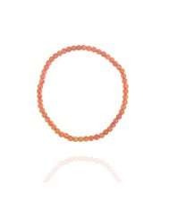 4mm Round Orange Agate Bead Bracelet, 8