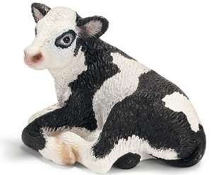 NEW* Schleich 13639 Holstein Calf Lying   Farm Animals  