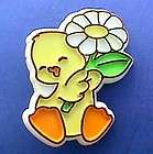 EASTER Pin DUCK with DAISY FLOWER Lapel BROOCH Holiday Vintage 1970s 