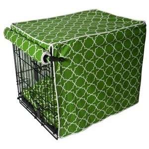  Green Tile Print Dog Crate Cover S 
