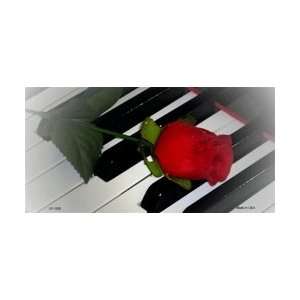  LP 1335 Piano Keys and Red Rose License Plates Tags 