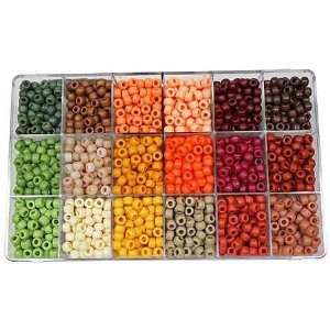   2300 Pieces Assorted Earthtone Color Pony Beads in Plastic Storage Box