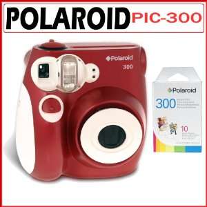   Camera in Red with Polaroid PIF 300 Instant Film