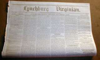  Virginia Pre Civil War newspaper ad AUCTION SALE 100 NEGRO SLAVES