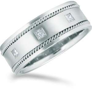    0.38 Carat 8mm Platinum Promise Diamonds Wedding Band Jewelry
