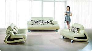 Modern sporty leather sofa loveseat chair set ELM038  