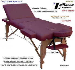 New Massage Table Portable $111   4 Color Choices w/Adjustable Tilt 