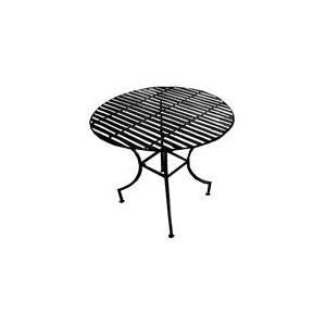 Folding Iron Round Table   Black: Patio, Lawn & Garden