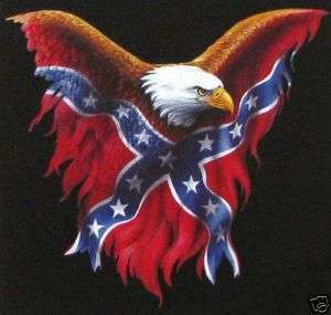 PATRIOTIC AMERICAN EAGLE REBEL FLAG REDNECK T SHIRT W56  