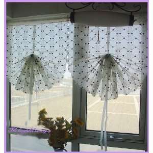   Purple Vine Sheer Voile Pull up Cafe curtain