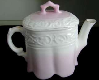   German Ornate Gold Trim Pink Porcelain Childs Play Tea Pot  