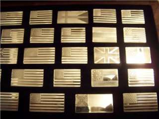 Franklin Mint The Great Flags Of America Silver Medal Bar Set  