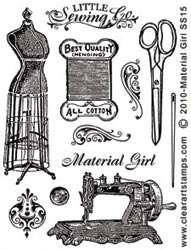 Crafty Secrets   Material Girl   18 stamps sewing form  