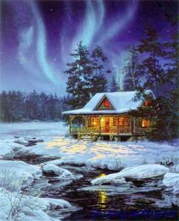 Thomas Kinkade Oil Painting Christmas Snow Scenes 36×24  