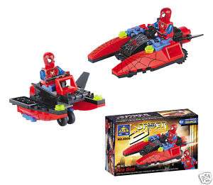 Spiderman Building Block Brick Jet Hovercraft Set   NO BOX  