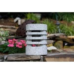  9.6 in. Textured Granite Solar Powered LED Light by 