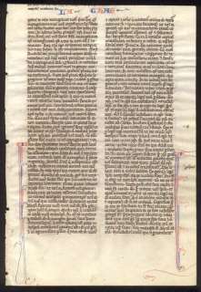 C1240 Vellum Hand Written Manuscript Bible Leaf//RARE/1ST 