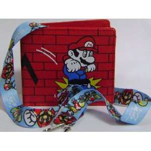  New Super Mario Bros Red Wallet and Lanyard: Toys & Games