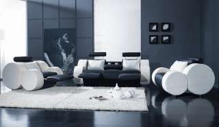 T17 Gorgeous Modern Italian Leather Living Room Set  