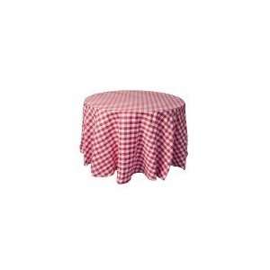  120 Inch Round Polyester Tablecloth Red And White 
