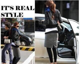 NWT Korea Womens Faux Leather Bomber Jacket Outerwear  
