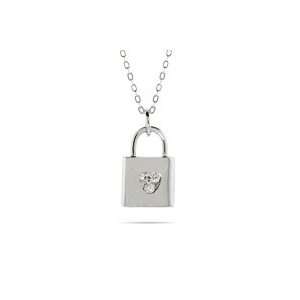    Engravable Tiffany Inspired Three Stone Love Lock Necklace Jewelry