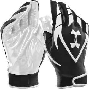 Under Armour Adult Blk/Sil HeatGear Receiver Gloves   Extra Large 