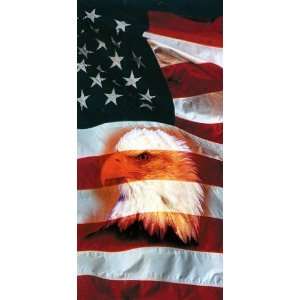  American Eagle Flag Terry Velour Beach/Bath Towel