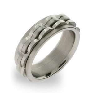 Mens Triple Wave Stainless Steel Spinner Ring Size 12 (Sizes 10 11 12 