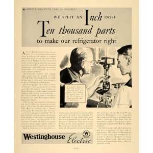 1932 Ad Westinghouse Electric Refrigerator Engineer   Original Print 