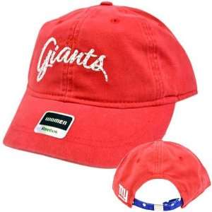  New York Giants Red Relaxed Fit Womens Ladies Rhinestone Gem Cap Hat 